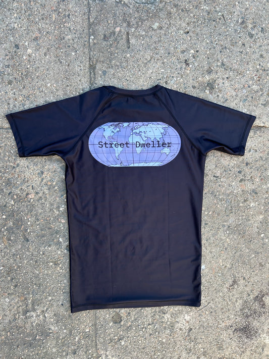 Global Street Dweller Rash Guard :   Black